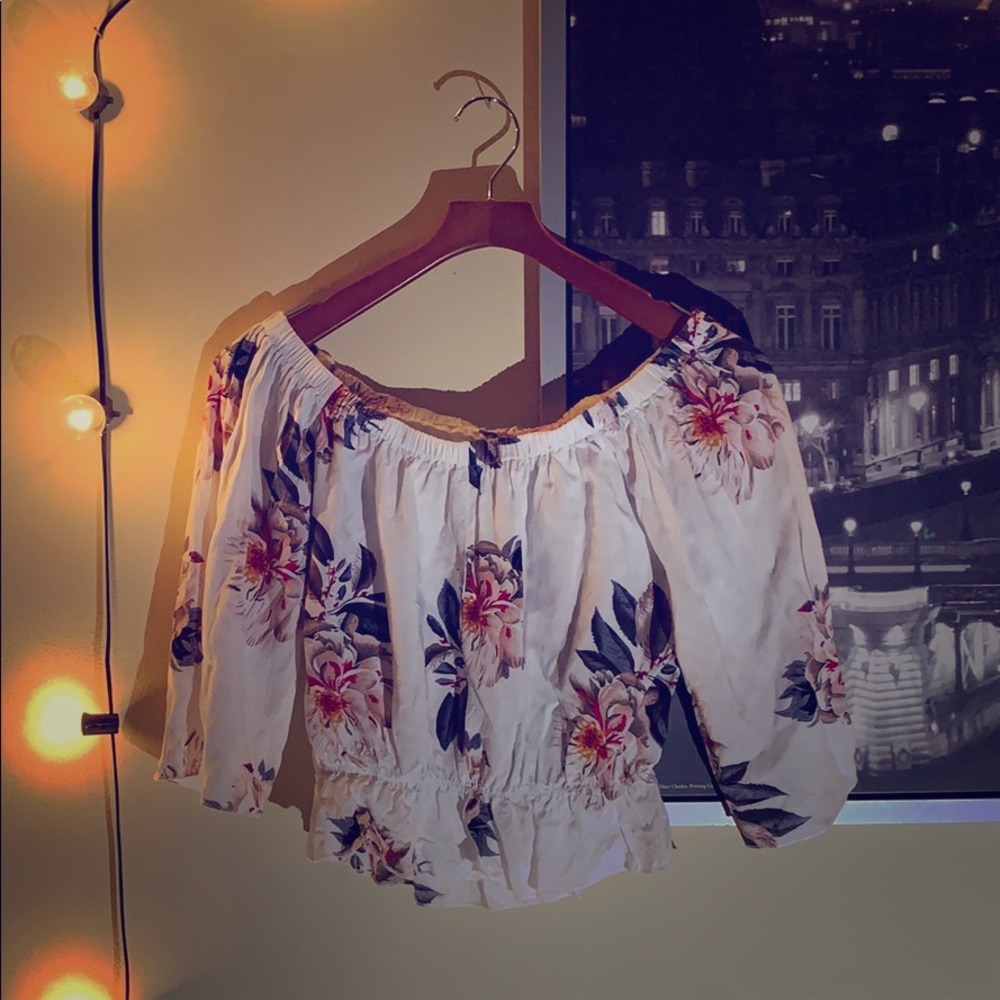 Off the shoulder floral blouse